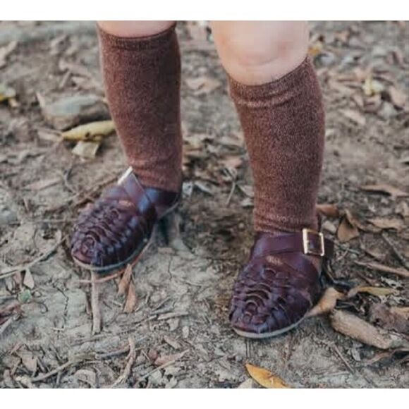 Lacey Lane size 10 girls Brown Huarache sandals woven round pointed toe summer s - Picture 2 of 7